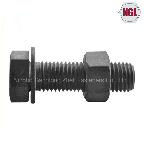 DIN933 Carbon Steel Standard Heavy Hex Bolt, Black, Zinc Plated, HDG